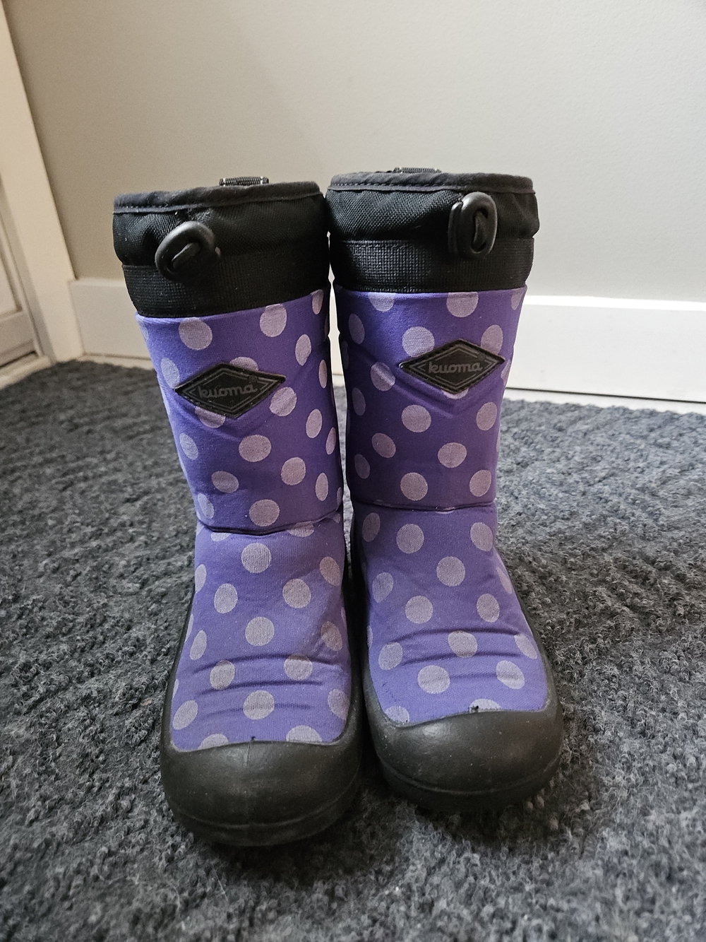 Kuoma Purple Polka Dot Winter Boots